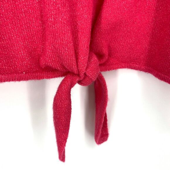 LOFT front knot wool blend mock neck pink sweater, size M NWT - Picture 3 of 11